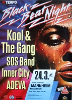 BLACK BEAT NIGHT - 1990 - Plakat - Kool & the Gang - Adeva - Poster - Mannheim