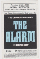 ALARM, THE - 1990 - Ticket - Eintrittskarte - The Change Tour - Berlin
