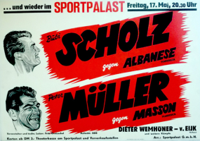 BOXEN - Plakat - Bubi Scholz - Peter Mller - 1957 - Poster - (Reprint)