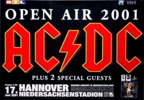AC/DC - ACDC - 2001 - Live In Concert - Open Air - Poster - Hannover