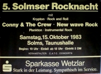 SOLMSER ROCKNACHT - 1983 - Plakat - Conny & the Crew - Plankton - Poster