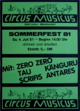 SOMMERFEST - 1981 - Plakat - Knguru - Zero Zero - Scrifs - Poster - Lohne