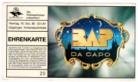 BAP - NIEDECKEN - 1988 - Ticket - Eintrittskarte - Da Capo - Gppingen