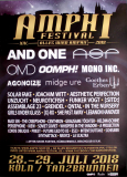 AMPHI FESTIVAL - 2018 - ASP - And One - Oomph - Mono Inc - Poster - Kln