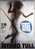 JETHRO TULL - 1984 - Live In Concert - Under Wraps Tour - Poster - Hamburg