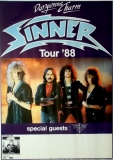 SINNER - 1988 - Tourplakat - In Concert - Dangerous Charm - Tourposter