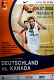 BASKETBALL - 2008 - Plakat - Nowitzki - Deutschland - Kanada - Poster - Hamburg***